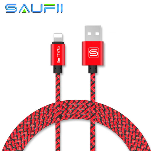 SAUFII Cable Fast Charger Adapter Original USB Cable For iphone 7 6 6s plus i6 i5 iphone 5 5s ipad air 2 Mobile Phone Cables