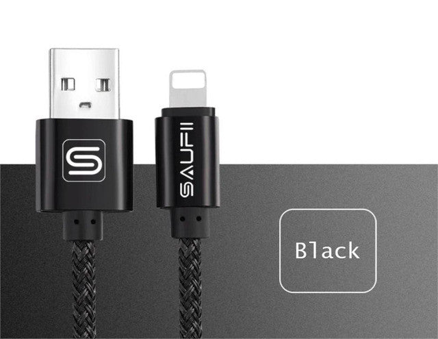 SAUFII Cable Fast Charger Adapter Original USB Cable For iphone 7 6 6s plus i6 i5 iphone 5 5s ipad air 2 Mobile Phone Cables