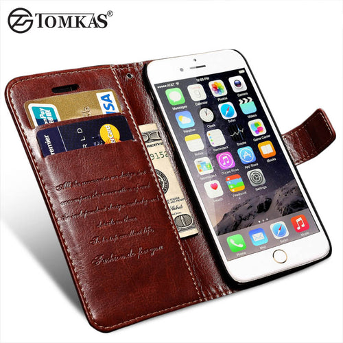 Wallet Leather Case For iPhone 6 6S / 6 6S Plus Luxury Coque Cover for Plus Capa Fundas With Card Slot TOMKAS Brand